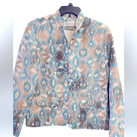 Alfred Dunner 14 Women’s Geometric design Blazer with full zip front EUC. - Picture 9 of 10